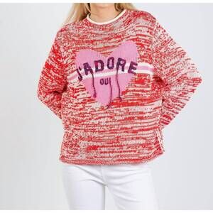 NEW OUI j'adore sweater in red white